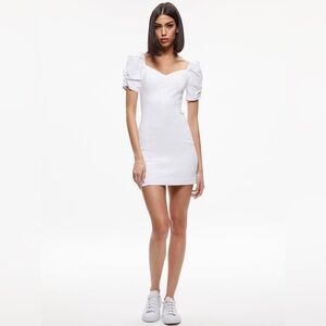 Alice + Olivia Mimi Puff Sleeve Mini‎ Dress in Vintage Sugar Women’s Size 8